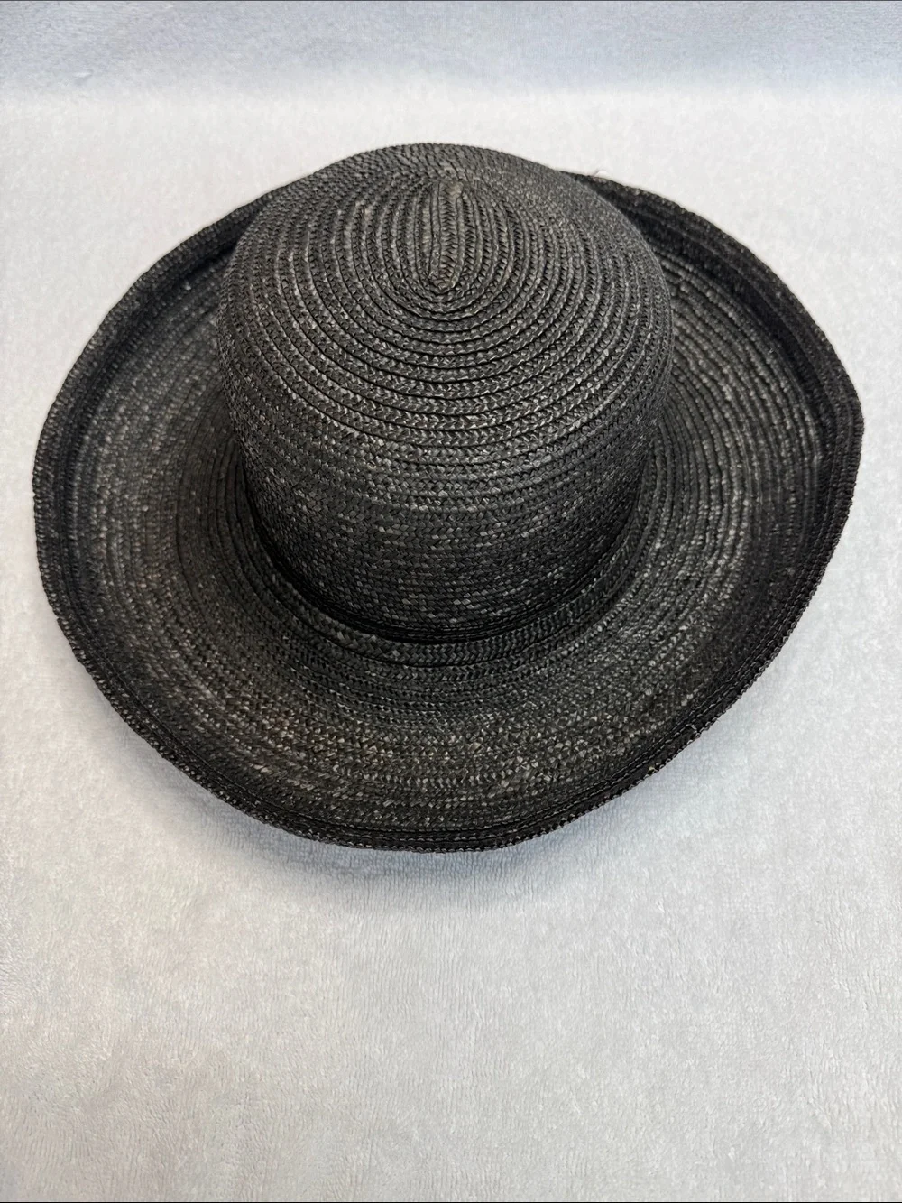 Eric Javits Black Braided Straw Sun Hat | Wire Rim | VGUC - Picture 6 of 11